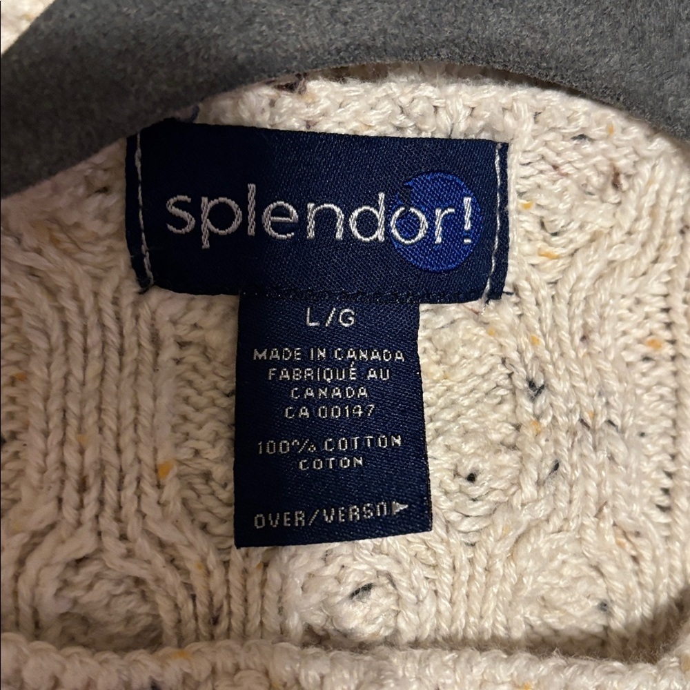 Splendor Off-White Cable Knit Cardigan - Picture 3 of 3